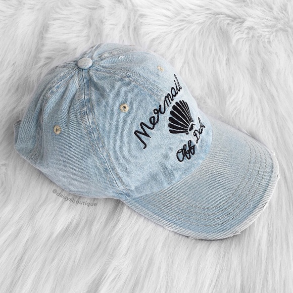 Mermaid off duty light blue denim baseball hat - Picture 2 of 3